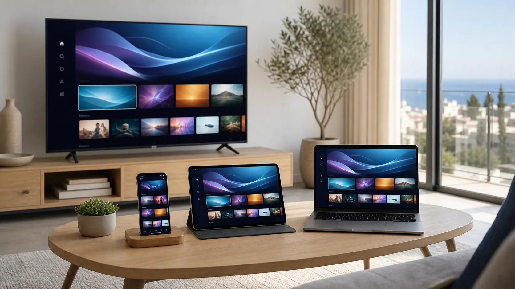 Smart television phone tablet and laptop using coordinated streaming interfaces